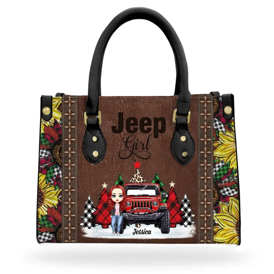 Personalized Jeep Girl Custom Name Christmas Gift Leather Bag Printed VQ231243