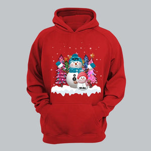 Personalized Grandma Snowman & Kid Name Christmas Tree Xmas Gift Hoodie 2D Printed KVH231236