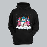 Personalized Grandma Snowman & Kid Name Christmas Tree Xmas Gift Hoodie 2D Printed KVH231236