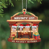 Personalized Upload Your Child's Image On The Naughty List We Regret Nothing Christmas Gift Wooden Ornament Printed MTVQ231263