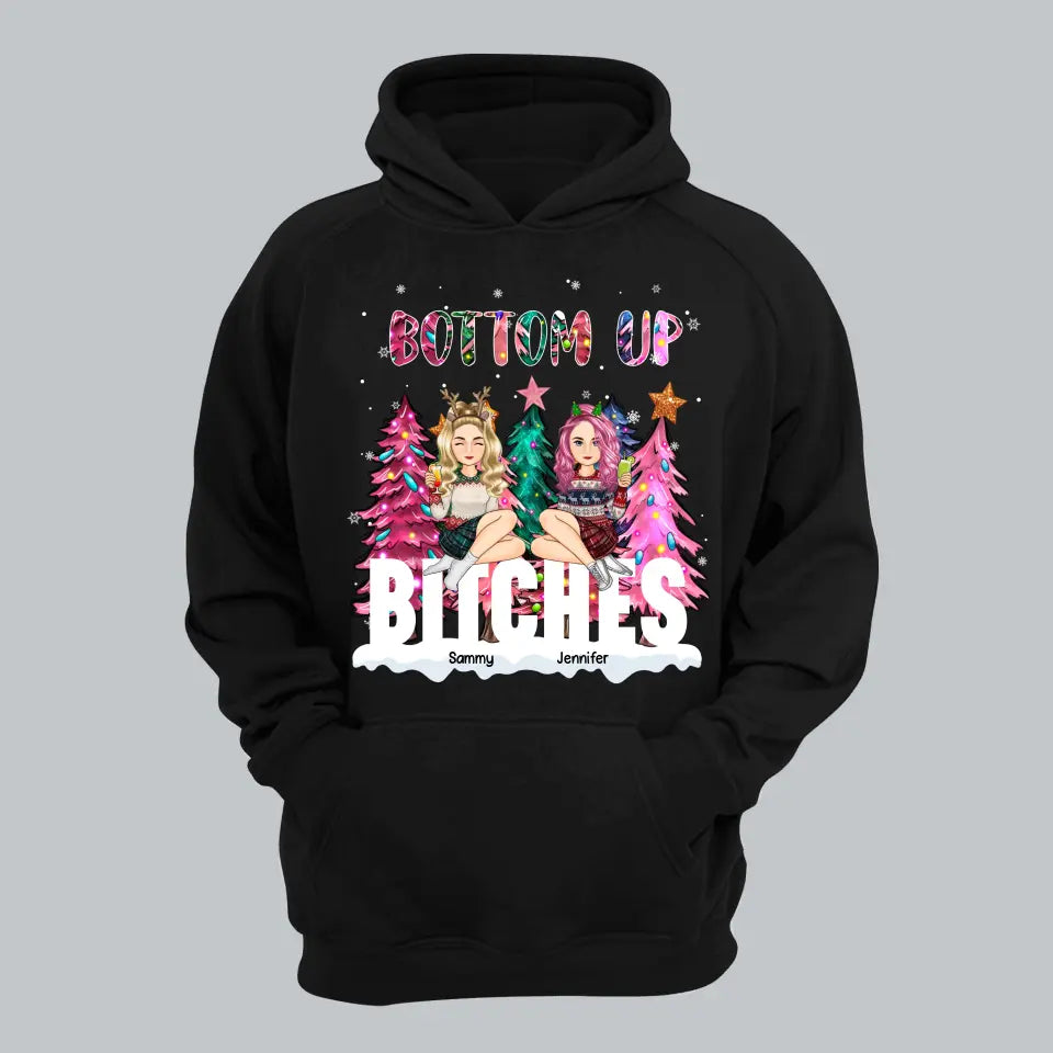 Personalized Bottom up Biches Bestie Christmas Tree Hoodie 2D Printed KVH231220