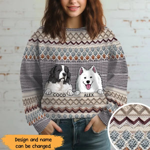 Personalized Knitting Dog Custom Name Dog Lovers Gift Knitting Sweatshirt 3D Printed HN231322