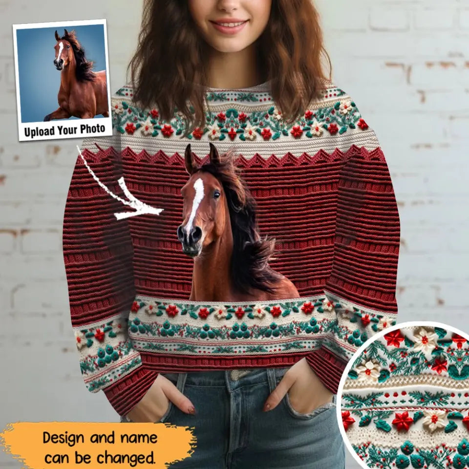 Personalized Upload Your Horse Photo Sweatshirt 3D Printed HN231332