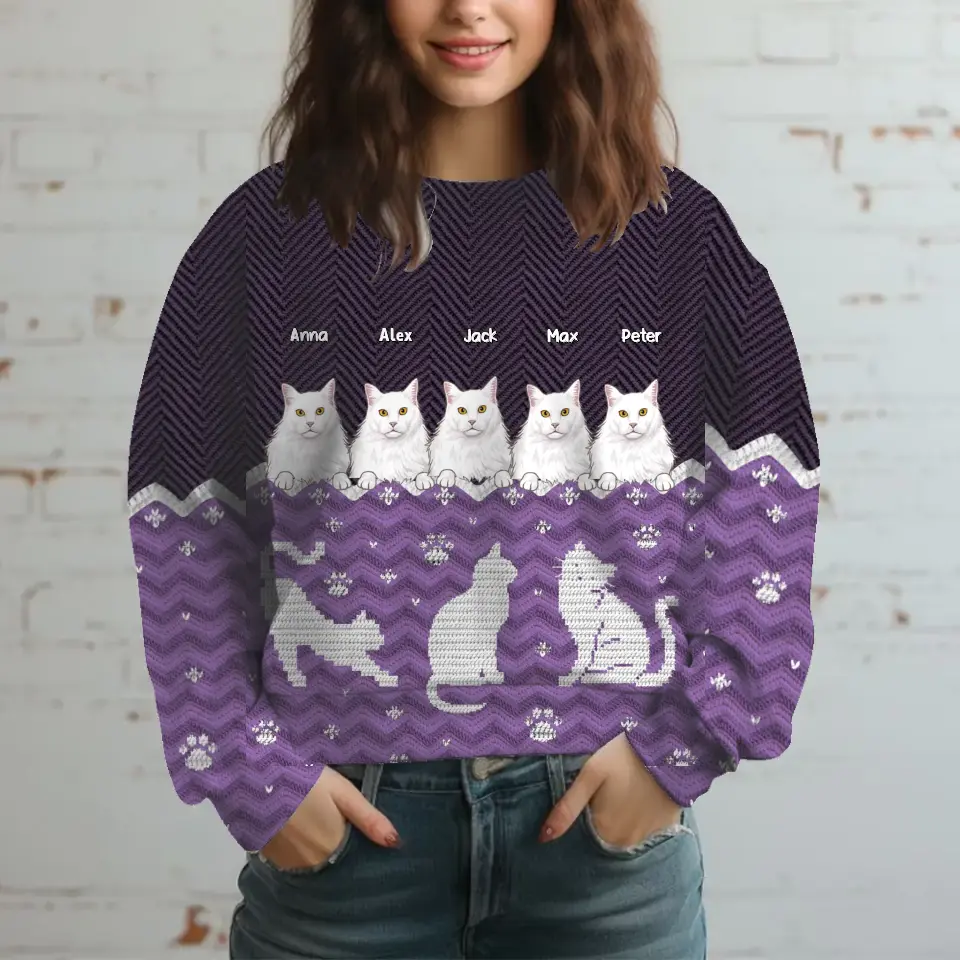 Personalized Cat Mom Cat Lovers Gift Sweatshirt 3D Printed LVA231339