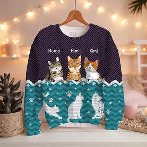 Personalized Cat Mom Cat Lovers Gift Sweatshirt 3D Printed LVA231339