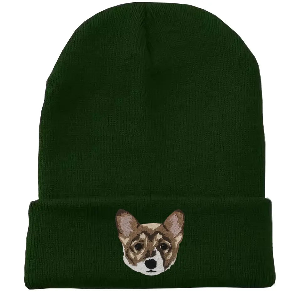 Personalized Upload Your Dog Photo Dog Embroidered Beanie Printed KVH231350