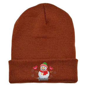 Personalized Grandma Snowman Custom Kid's Name Embroidered Beanie Printed VQ231352