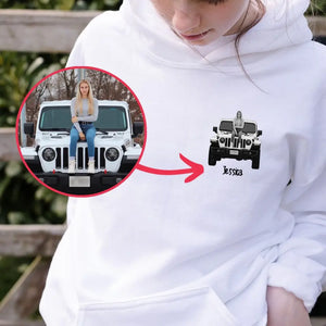 Personalized Upload Your Photo Jeep Girl Hoodie 2D Printed LVA231361