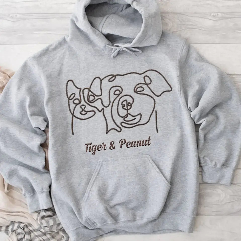 Personalized Upload Your Pet Photo Embroidely Hoodie 2D Printed VQ231371