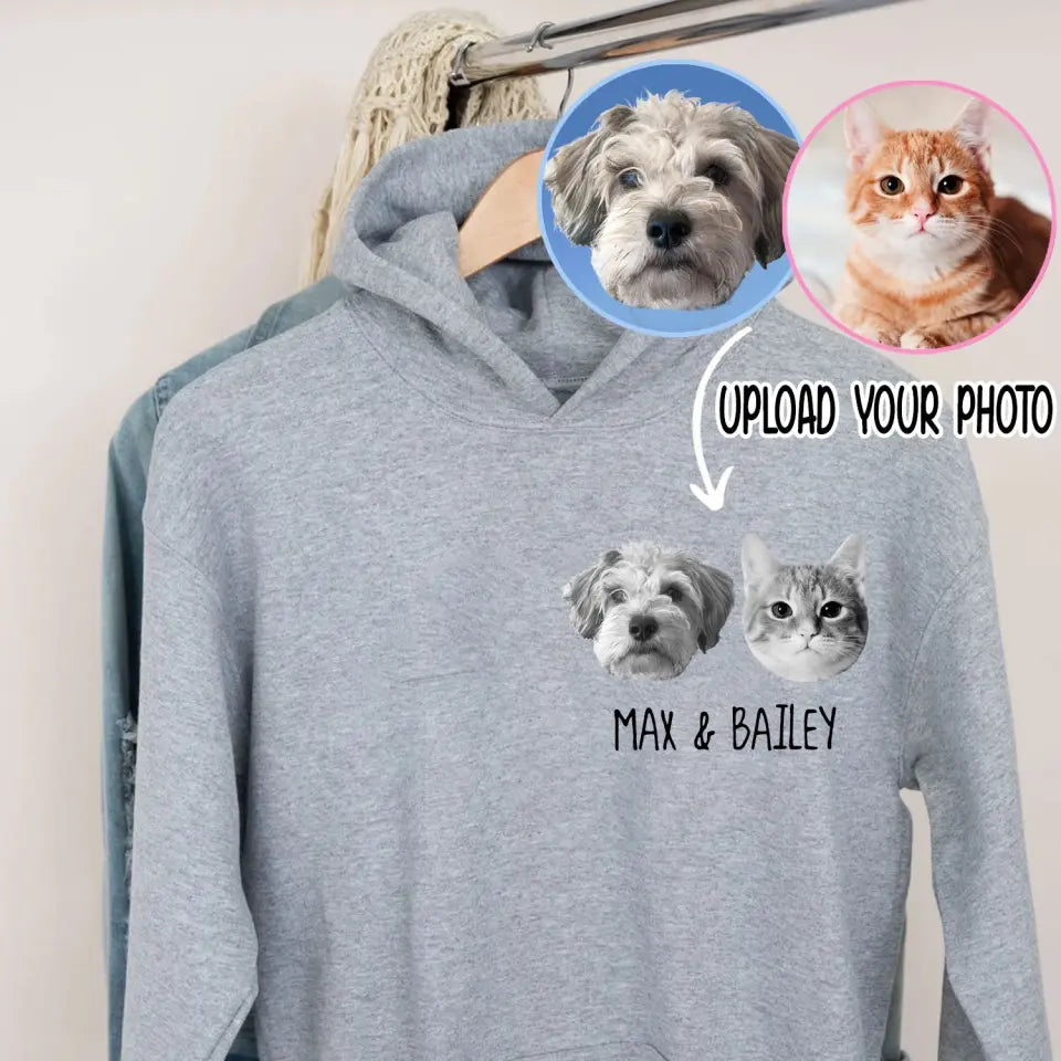 Personalized Upload Your Pet Photo Hoodie 2D Printed LVA231363