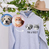 Personalized Upload Your Pet Photo Hoodie 2D Printed LVA231363