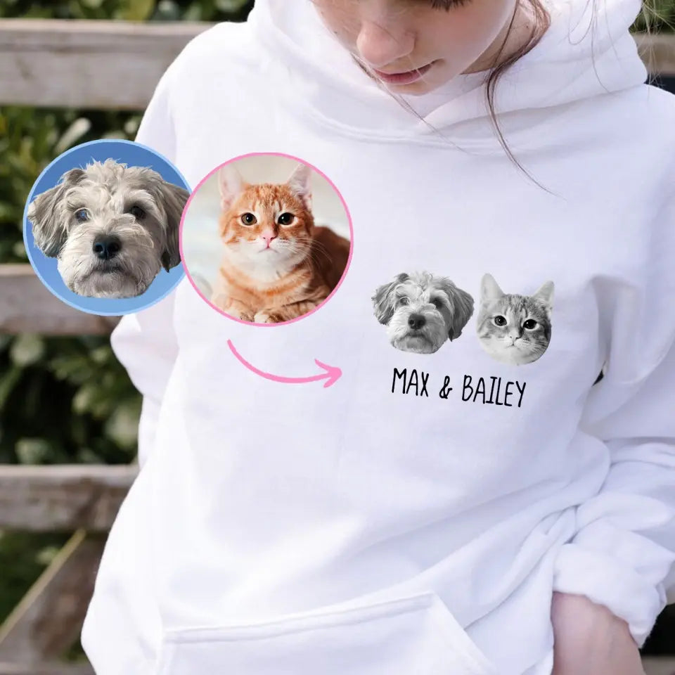 Personalized Upload Your Pet Photo Hoodie 2D Printed LVA231363