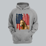 Personalized Upload Your Horse Photo US Flag Background Hoodie 2D Printed KVH231362