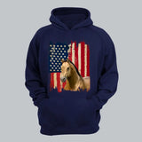 Personalized Upload Your Horse Photo US Flag Background Hoodie 2D Printed KVH231362