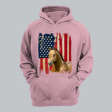 Personalized Upload Your Horse Photo US Flag Background Hoodie 2D Printed KVH231362