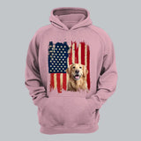 Personalized Upload Your Dog Photo US Flag Background Hoodie 2D Printed KVH231362