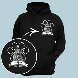 Personalized Upload Your Photo Custom Name & Time Dog Paw Hoodie 2D Printed VQ231379