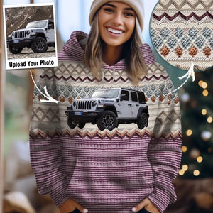 Personalized Upload Your Photo Jeep Knitting Hoodie 3D Printed HN231395