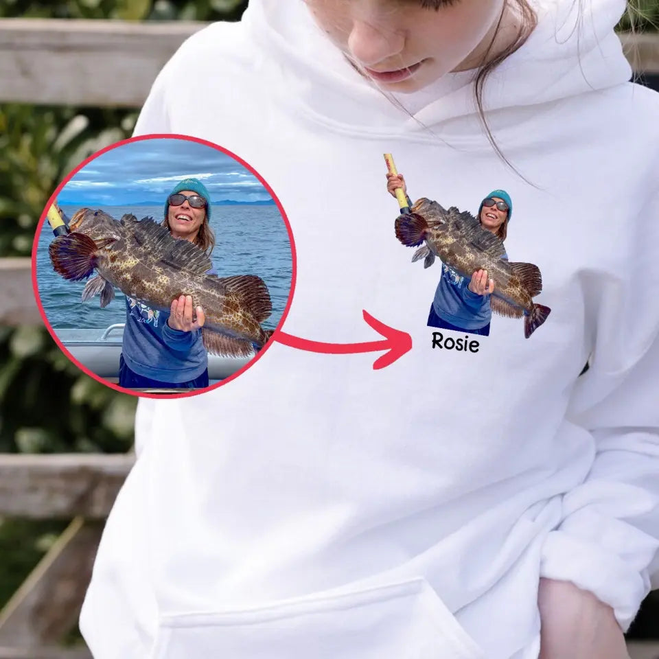 Personalized Upload Your Photo Fishing Hoodie 2D Printed KVH231407