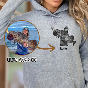 Personalized Upload Your Photo Fishing Hoodie 2D Printed KVH231407