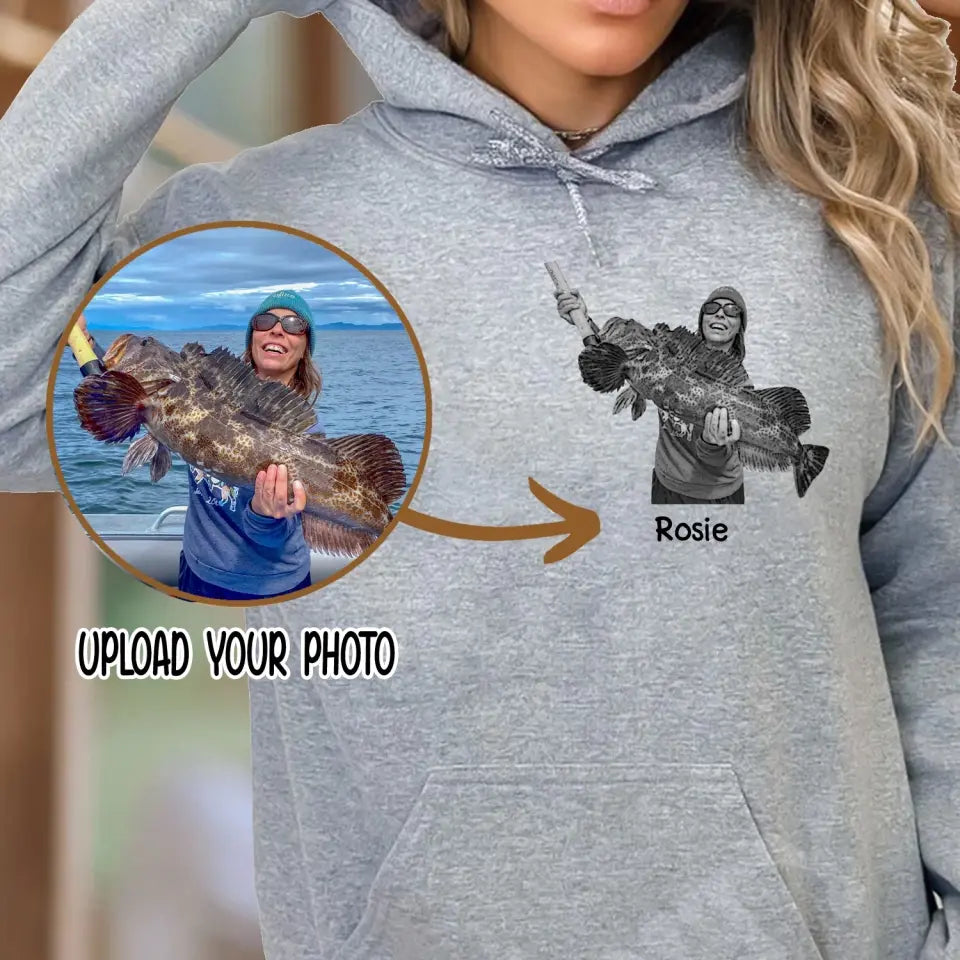 Personalized Upload Your Photo Fishing Hoodie 2D Printed KVH231407