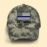 Personalized US Blue Thin Line Retired Custom Served Time Cap QTLVA1422