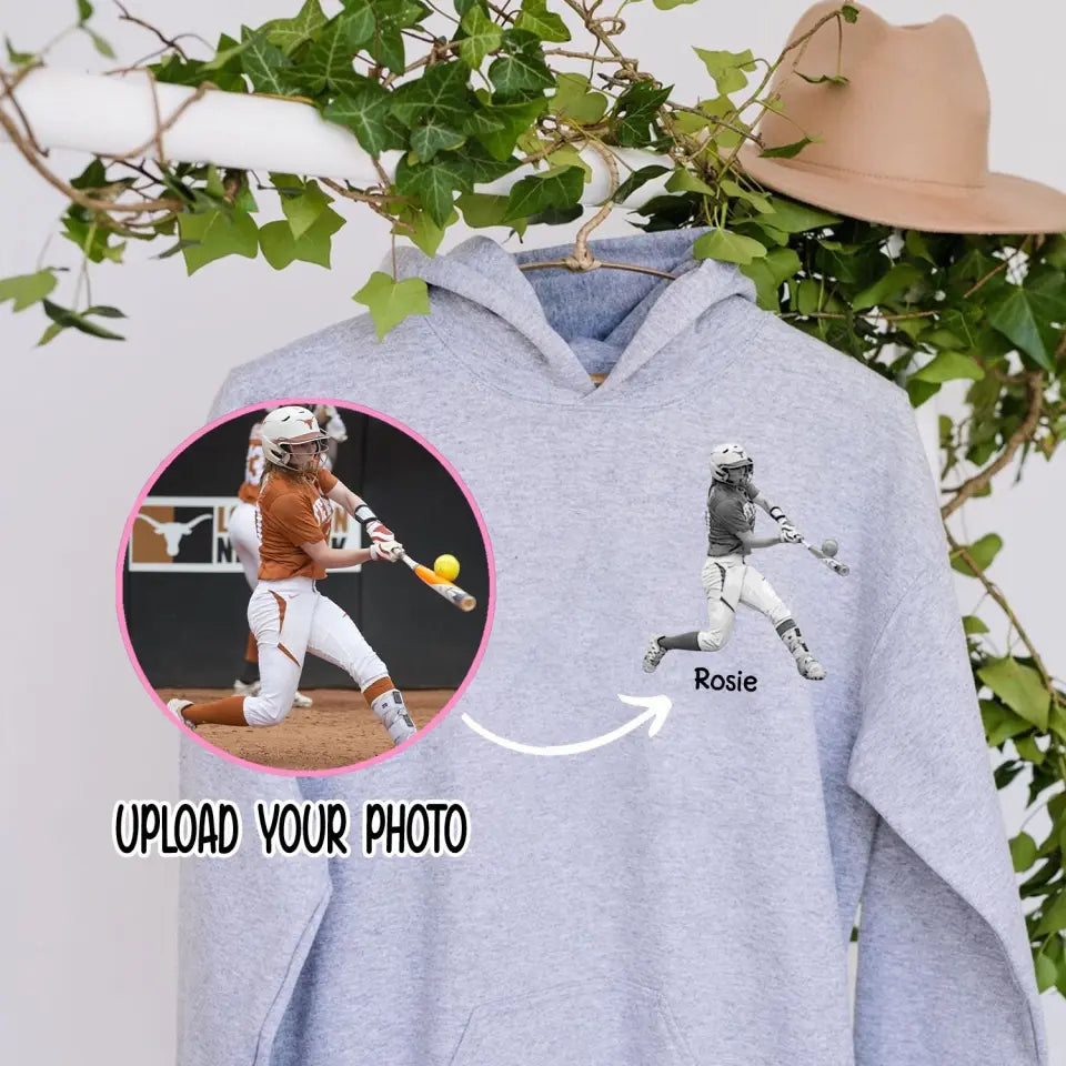 Personalized Upload Your Photo Softball Hoodie 2D Printed KVH231431