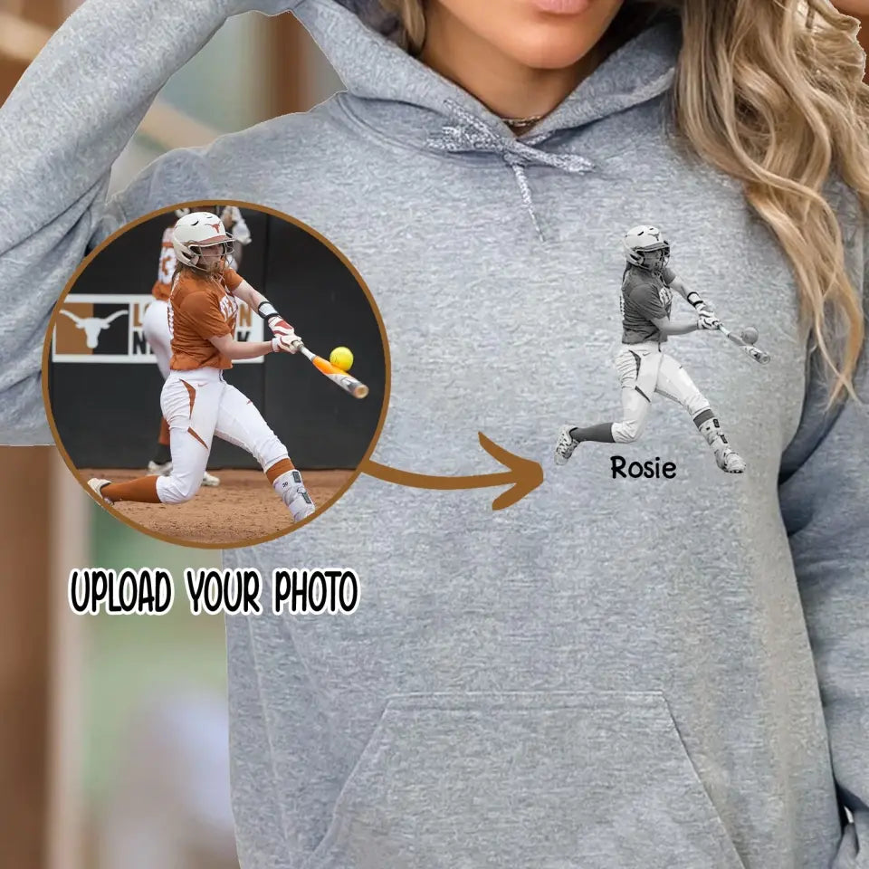 Personalized Upload Your Photo Softball Hoodie 2D Printed KVH231431