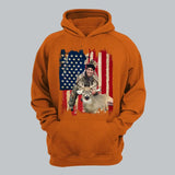 Personalized Upload Your Photo Deer Hunting US Flag Background Hoodie 2D Printed KVH231457