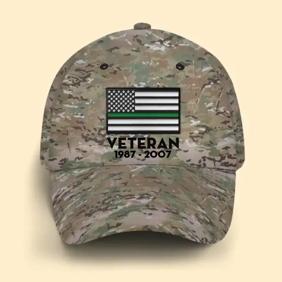 Personalized US Military Veteran Retired Custom Served Time Cap QTKH1443