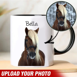 Personalized Upload Your Horse Photo Horse Custom Name Horse Lovers Gift Accent Mug Printed VQ231459