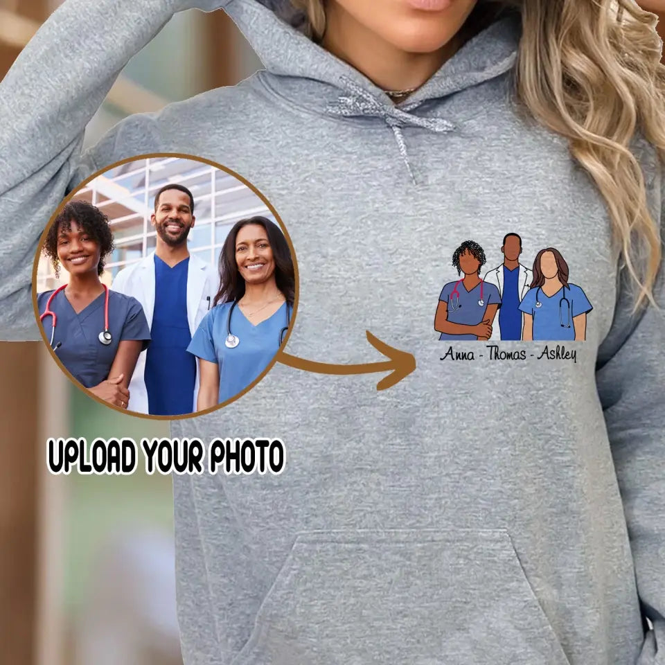 Personalized Upload Your Photo Nurse Gift Hoodie 2D Printed LVA231462