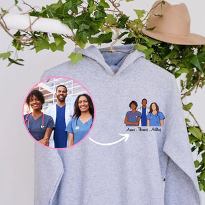 Personalized Upload Your Photo Nurse Gift Hoodie 2D Printed LVA231462