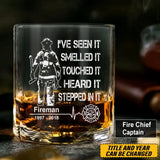 Personalized Retired Firefighter Custom Time Whiskey Glass Printed QTLVA231468