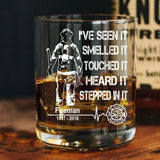 Personalized Retired Firefighter Custom Time Whiskey Glass Printed QTLVA231468