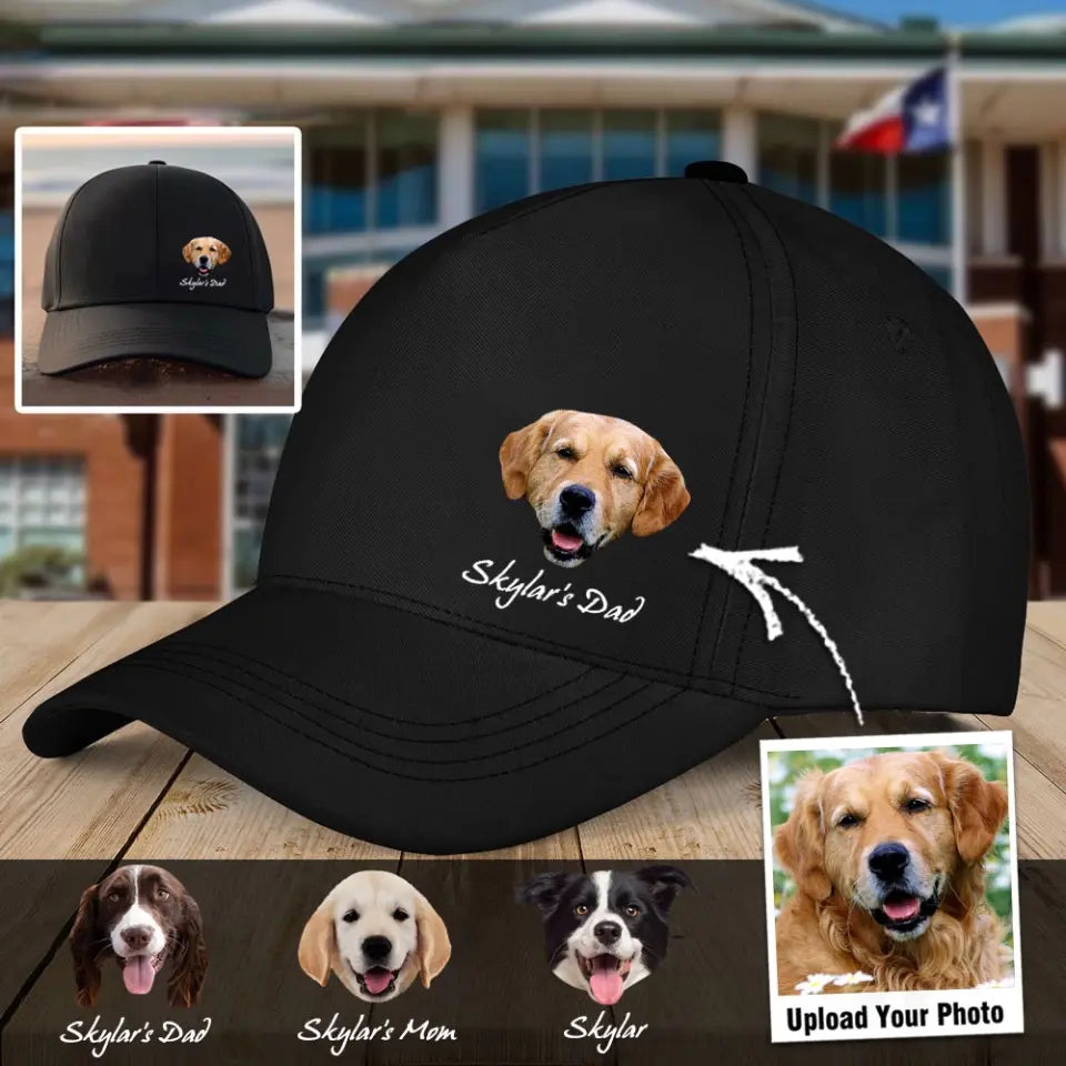 Personalized Upload Your Dog Photo Dog Lovers Gift Black Cap QTHN1466