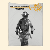 Personalized Upload Your US Firefighter Photo Custom Name Sherpa or Fleece Blanket Printed QTKVH231473