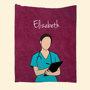 Personalized Upload Your Photo Nurse Custom Name Sherpa or Fleece Blanket Printed LVA231477