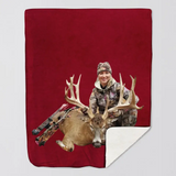 Personalized Upload Your Photo Deer Hunting Sherpa or Fleece Blanket Printed HN231476