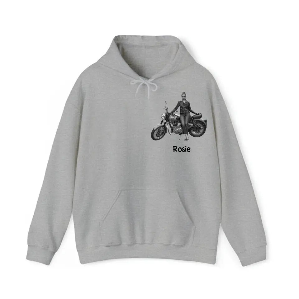 Personalized Upload Your Photo Woman Biker Hoodie 2D Printed KVH231419