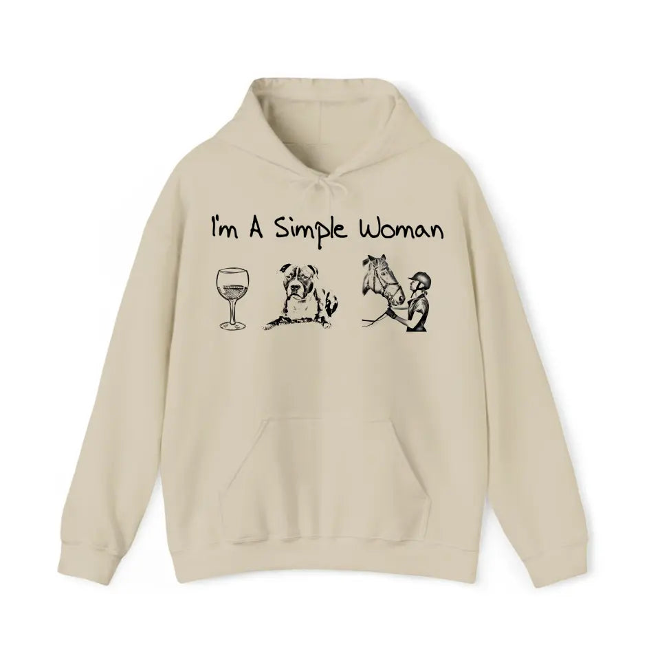 Personalized Upload Your Photo I'm A Simple Woman Dog Lovers Horse Lovers Gift Hoodie 2D Printed HN231517