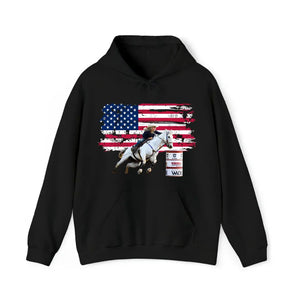 Personalized Upload Your Photo Rodeo US Flag Background Hoodie 2D Printed HN231519