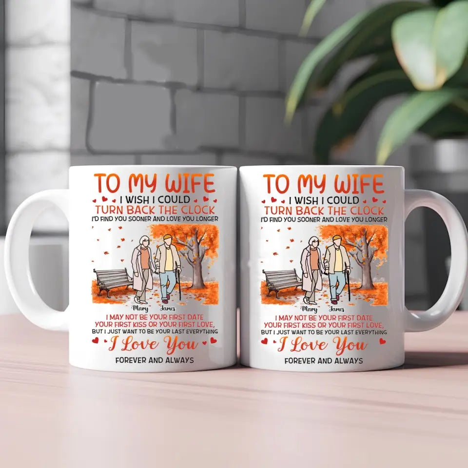 Personalized Upload Your Photo To My Wife Couple Custom Name White Mug Printed VQ231524