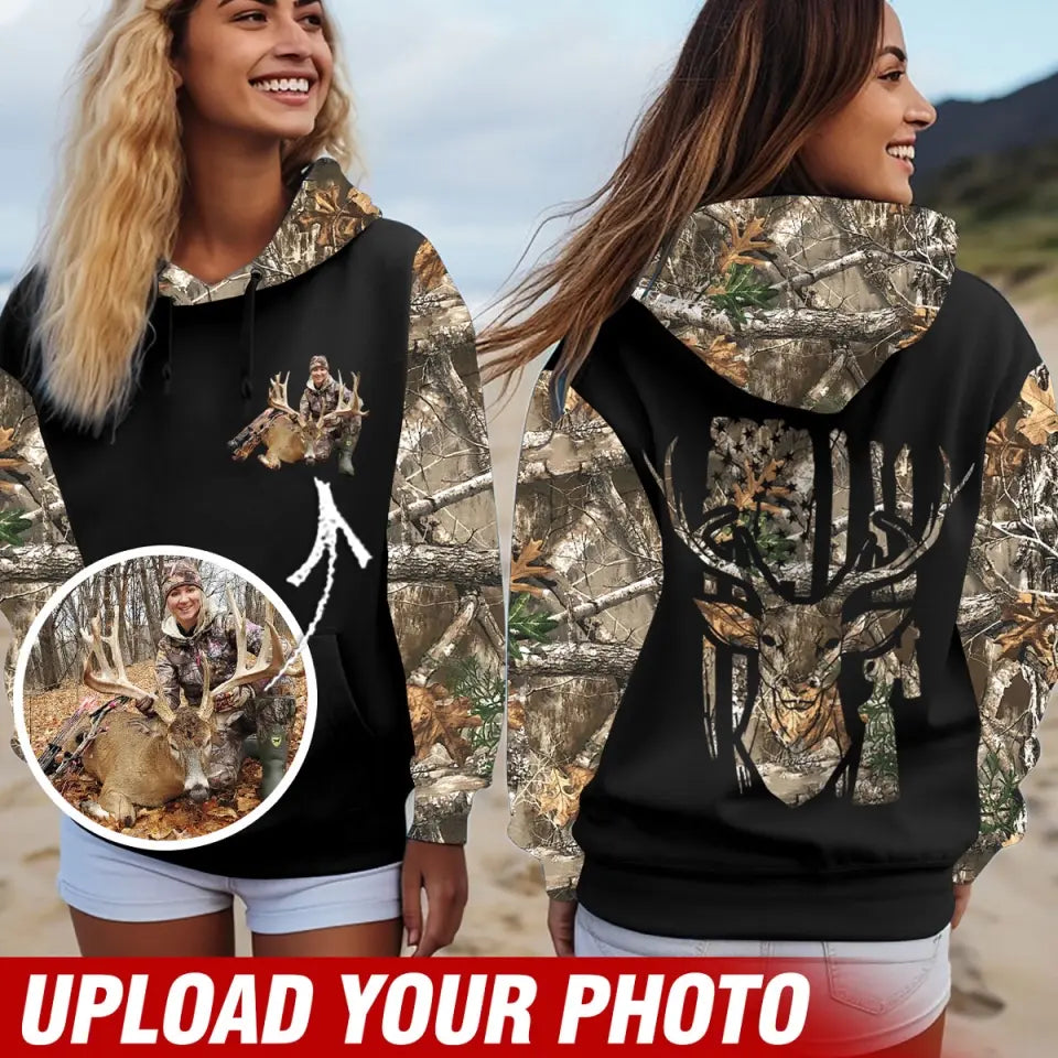 Personalized Upload Your Deer Photo Hoodie 3D Printed VQ231527