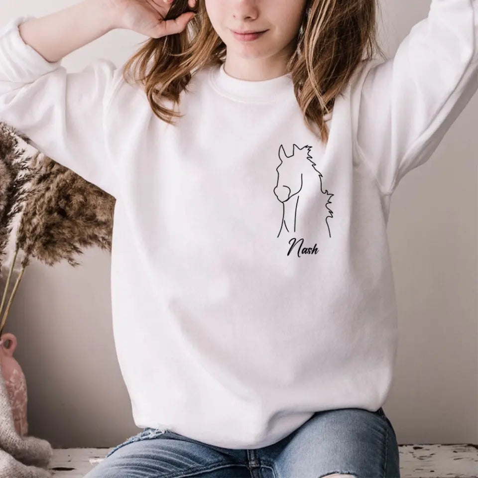 Personalized Upload Your Horse Photo Sweatshirt Printed HN231533