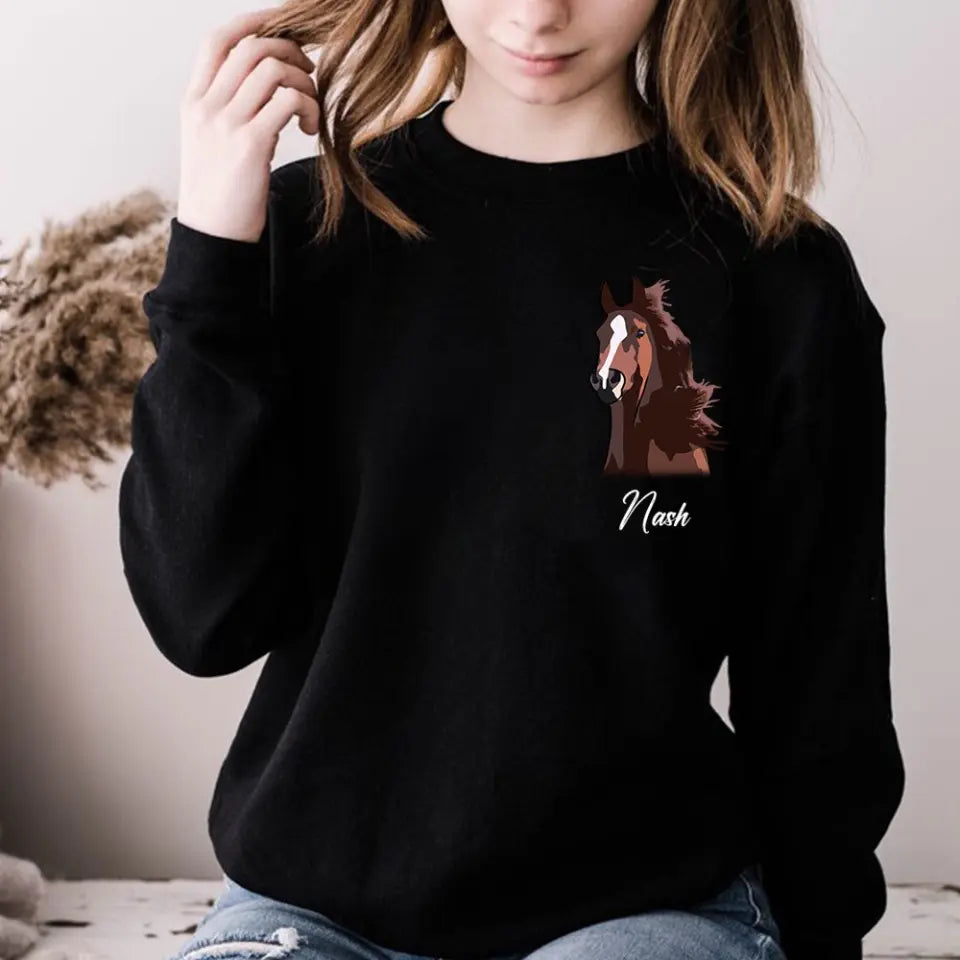 Personalized Upload Your Horse Photo Sweatshirt Printed HN231533