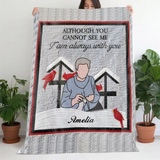 Personalized Upload Your Photo Although You Cannot See Me I Am Always With You Memorial Sherpa or Fleece Blanket Printed VQ231543