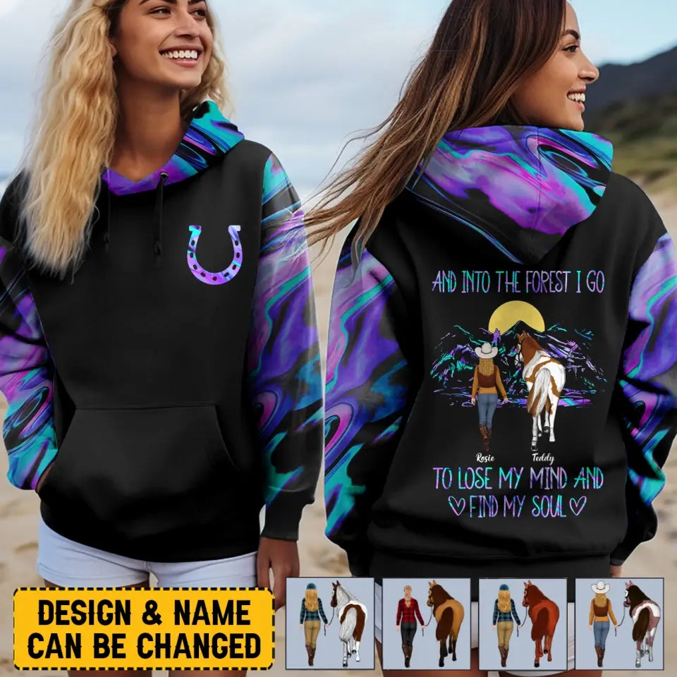 Personalized And Into The Forest I Go To Lose My Mind And Find My Soul  Horse Girl Hoodie 3D Printed LVA231546