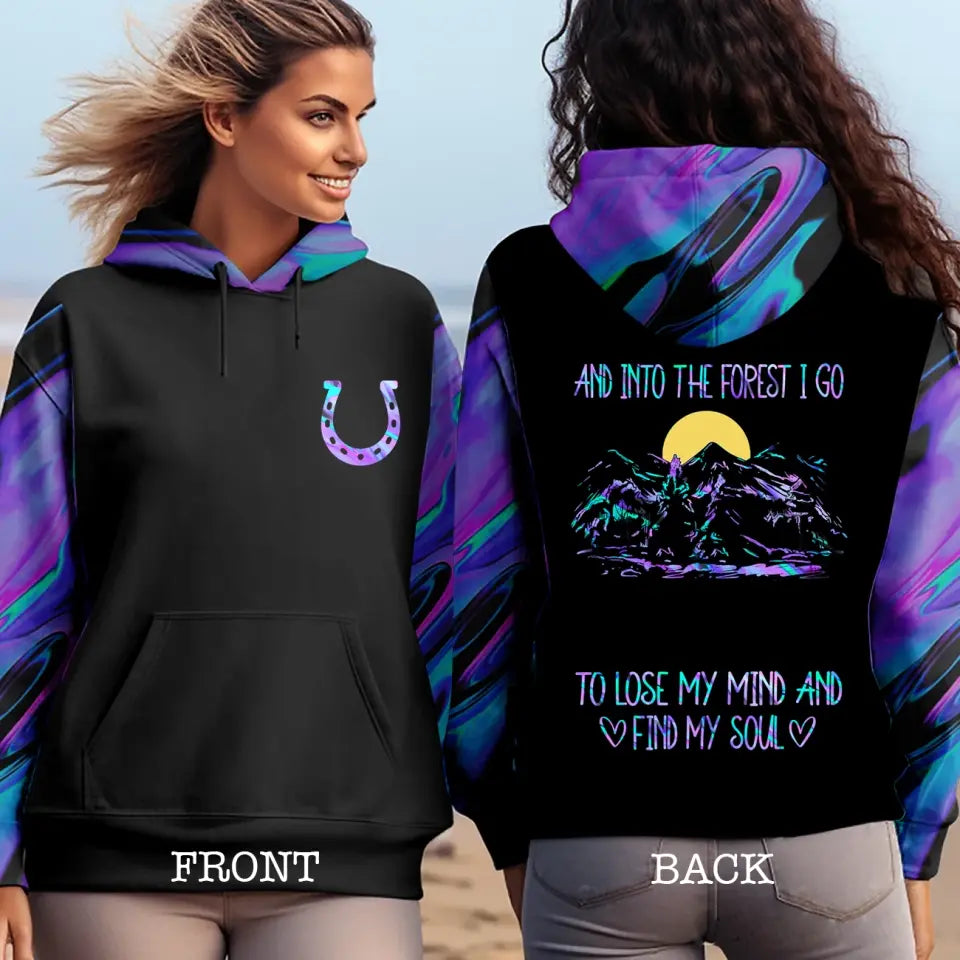 Personalized And Into The Forest I Go To Lose My Mind And Find My Soul  Horse Girl Hoodie 3D Printed LVA231546