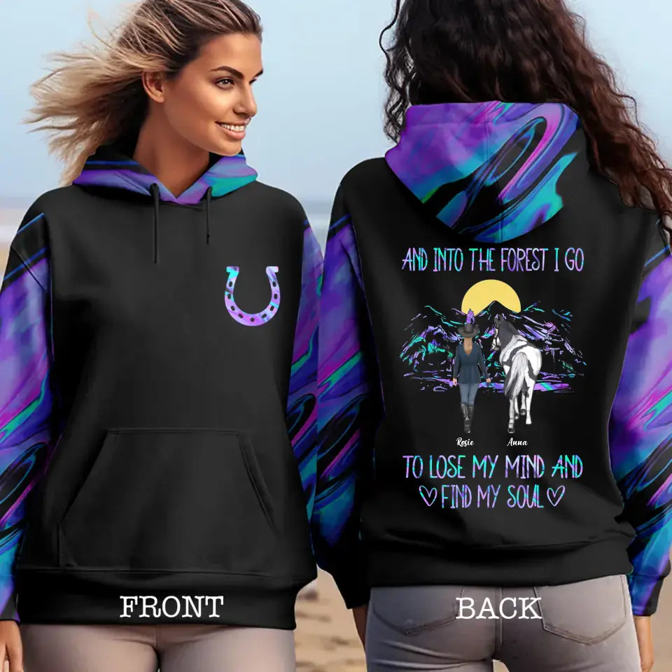 Personalized And Into The Forest I Go To Lose My Mind And Find My Soul  Horse Girl Hoodie 3D Printed LVA231546